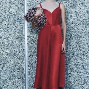 Zara Vibrant Red Midi Dress